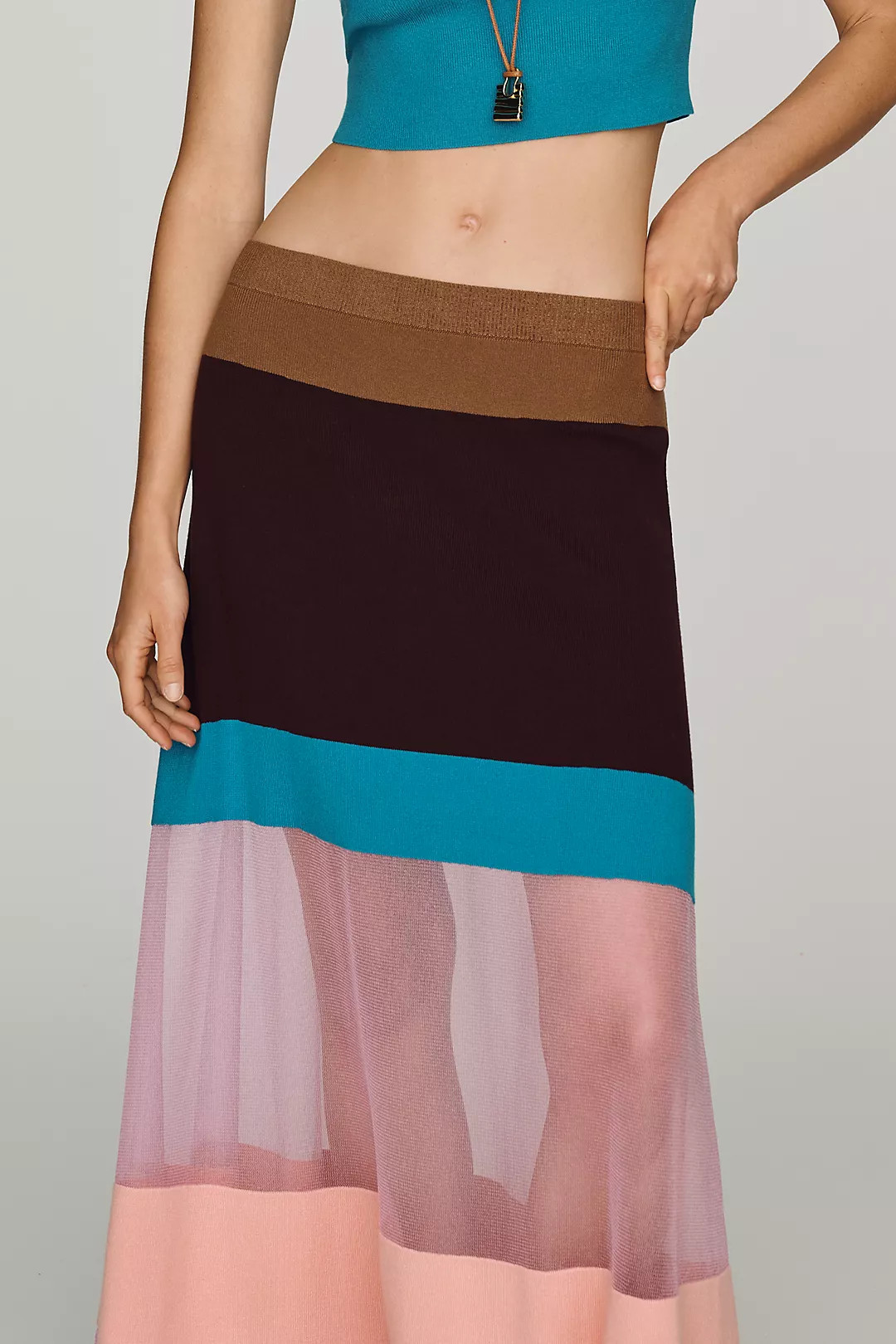 Maeve Striped Sheer Maxi Skirt | Anthropologie (US)