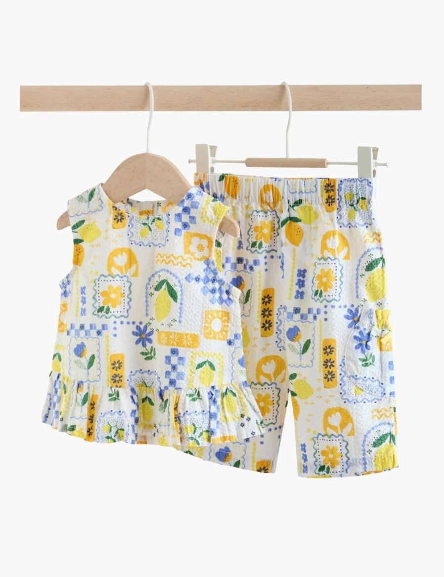 European summer baby girl outfits. Lemon print Amalfi matching set.

#LTKootd #LTKSeasonal #LTKKids