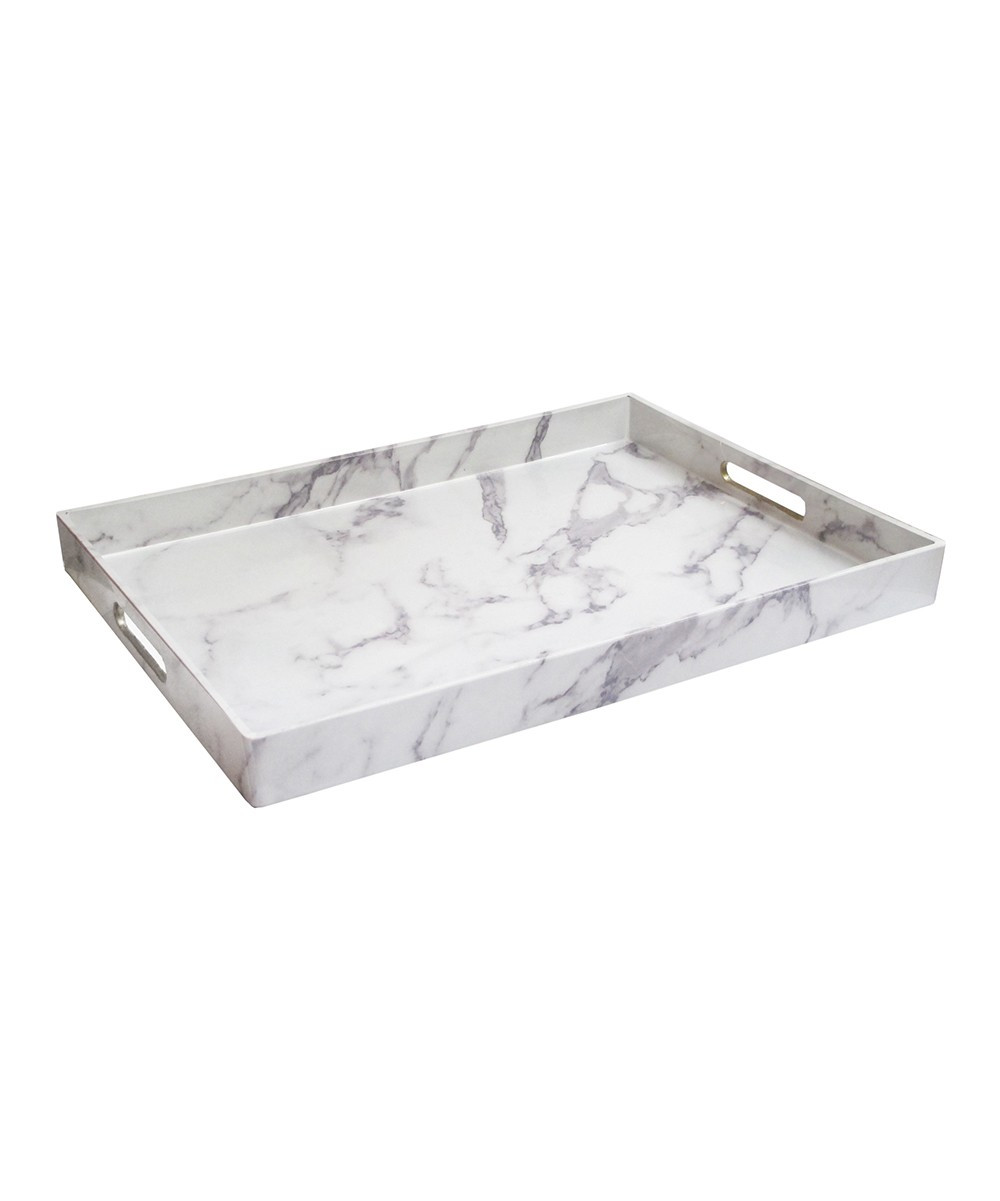 American Atelier Decorative Trays MARBLE - Gray Marble Rectangular Tray | Zulily