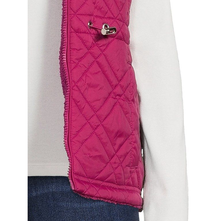 Time and Tru Women's and Plus Reversible Quilted Vest - Walmart.com | Walmart (US)