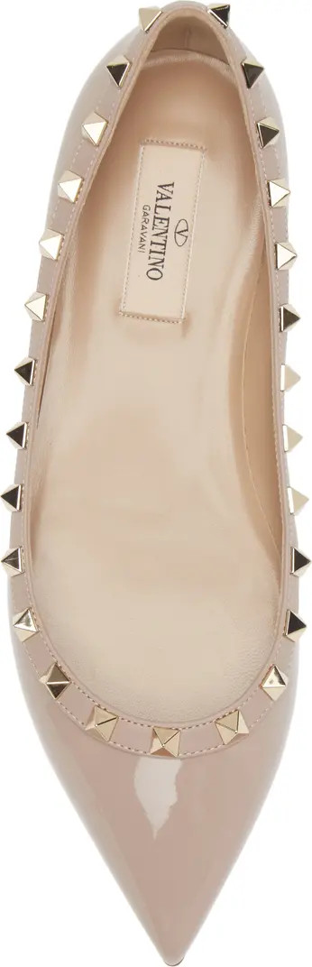 Rockstud Pointed Toe Ballerina Flat (Women) | Nordstrom
