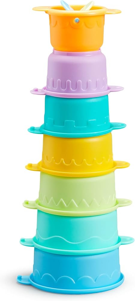 Munchkin Connect-A-Cup Bath Toy, Stacking and Straining Cups for Baby and Toddler | Amazon (US)
