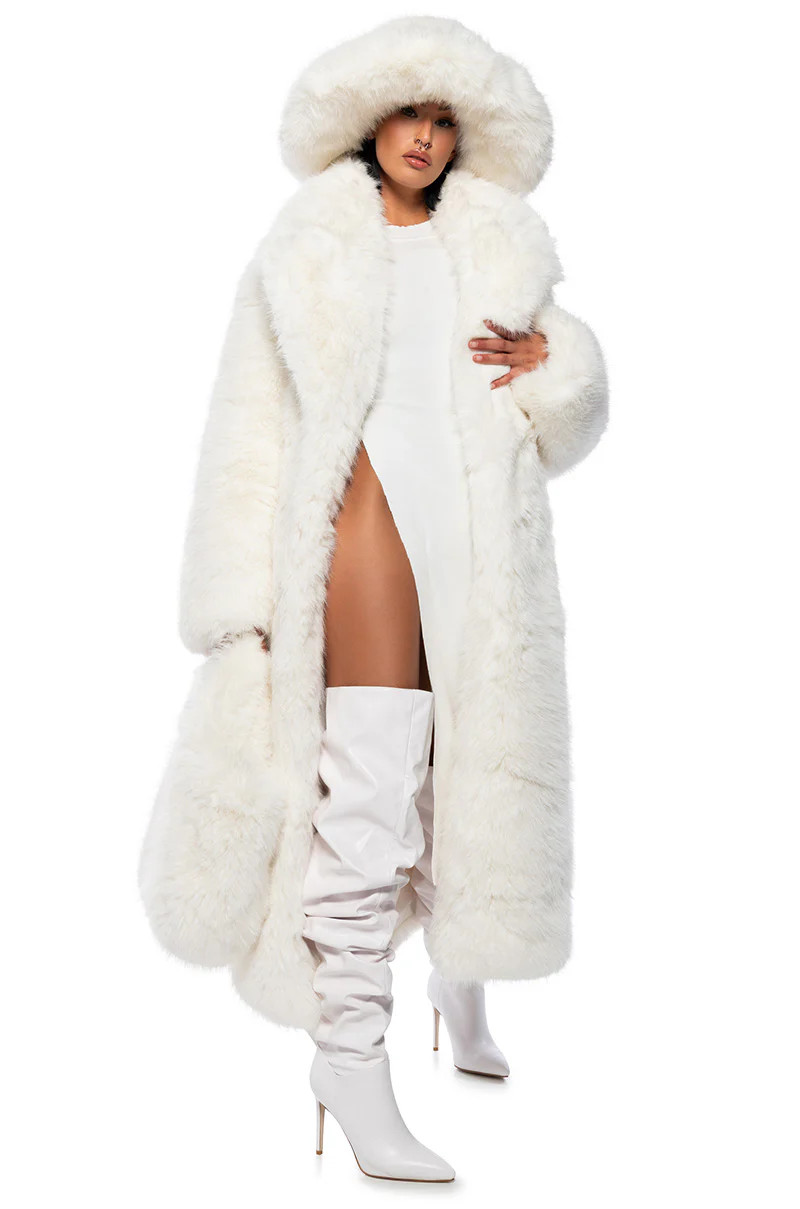 BCARDI LONG LUXE FAUX FUR TRENCH | AKIRA