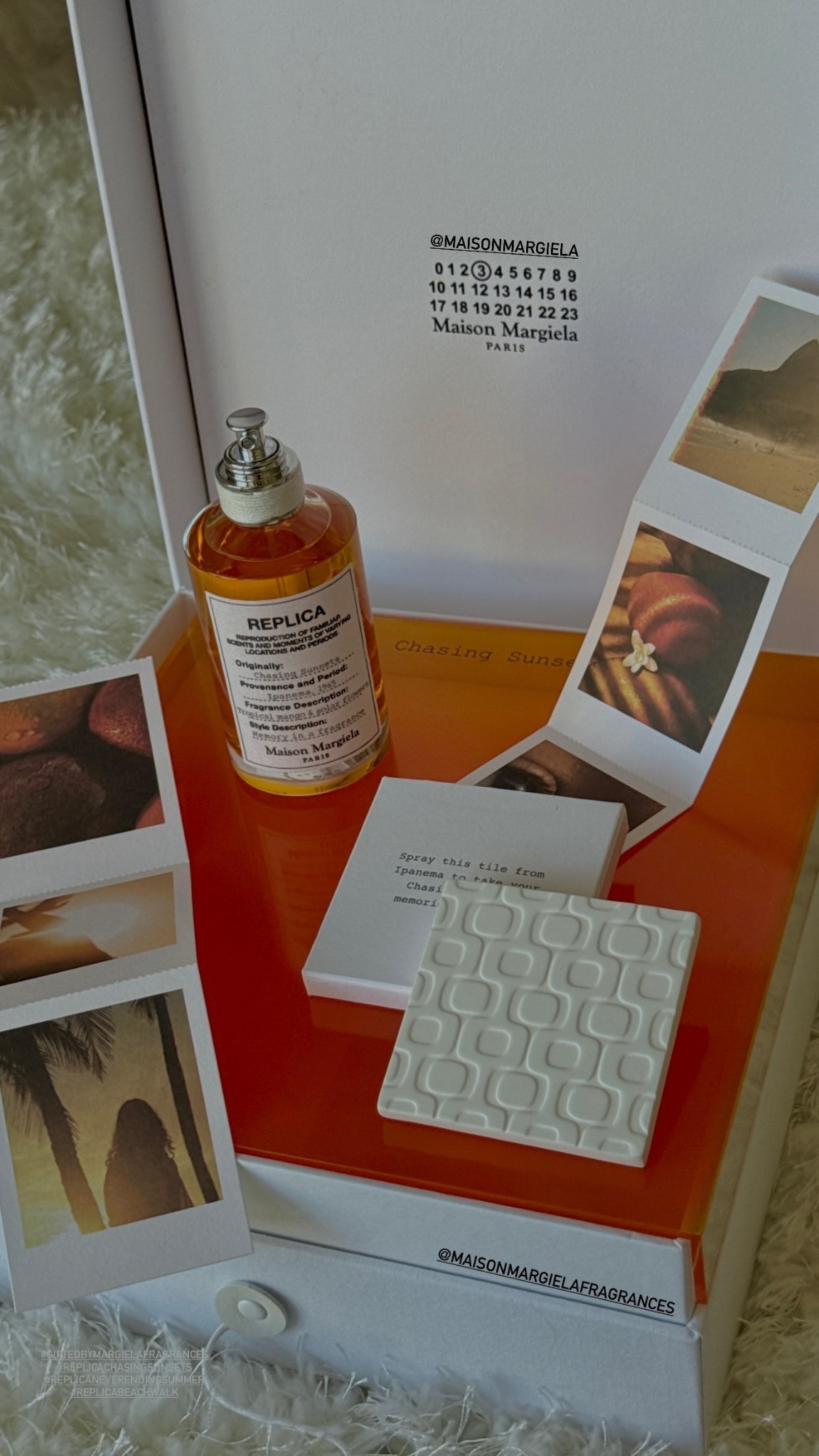 @MAISONMARGIELA @MAISONMARGIELAFRAGRANCES  #GIFTEDBYMARGIELAFRAGRANCES
#REPLICACHASINGSUNSETS
#REPLICANEVERENDINGSUMMER 
#REPLICABEACHWALK