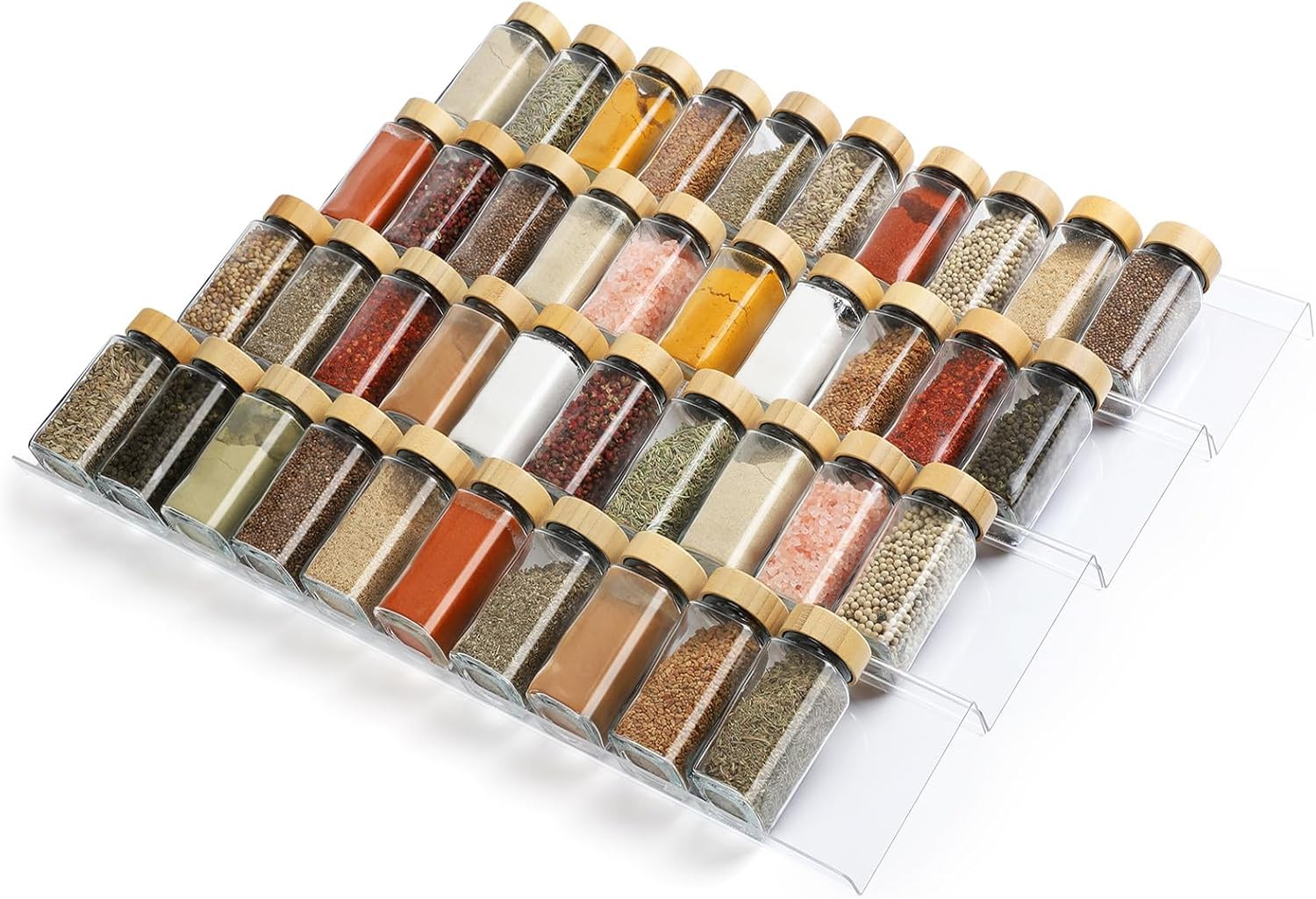 Spice Drawer Organizer 8 Tier, Acrylic Seasoning Organizer Rack, Clear Spice Rack Tray, Kitchen S... | Amazon (US)