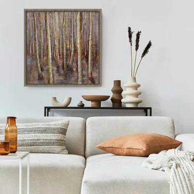 Dark Forest Canvas | Contemporary Trees Bedroom Decor | Wayfair North America