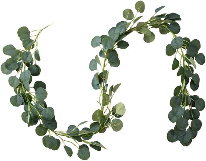 Belle Fleur Faux Eucalyptus Garland 6FT, 147 Pcs Leaves Christmas Greenery Garland for Wedding Ba... | Amazon (US)