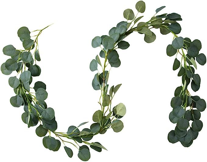 Belle Fleur Faux Eucalyptus Garland 6FT, 147 Pcs Leaves Christmas Greenery Garland for Wedding Ba... | Amazon (US)