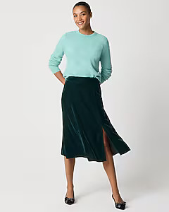Velvet pull-on midi skirt | J.Crew Factory