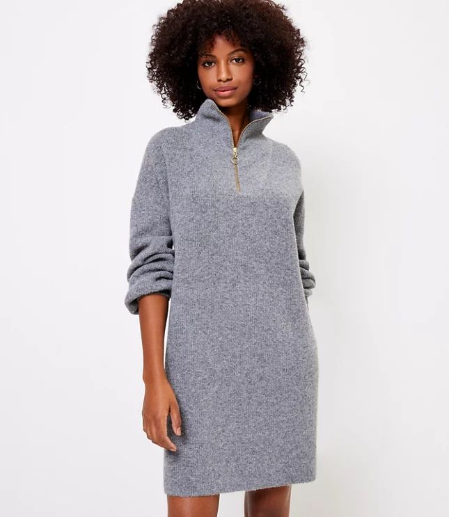 Zip Turtleneck Sweater Dress | LOFT