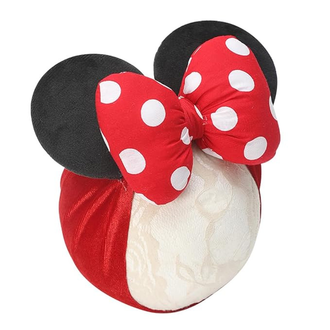 JIAHANG Baby Girl Mouse Ears Headwrap with 3D Polka Dot Bow, Wide Velvet Turban Hairband, Fashion... | Amazon (US)