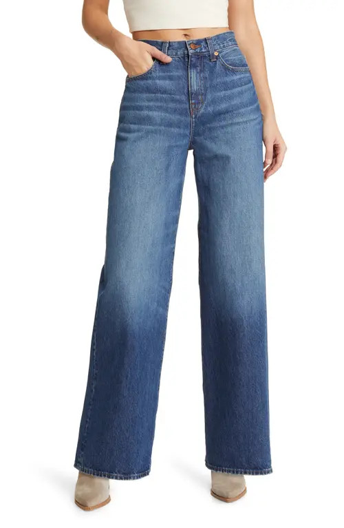Madewell Superwide Leg Jeans in Halleran Wash at Nordstrom, Size 27 | Nordstrom