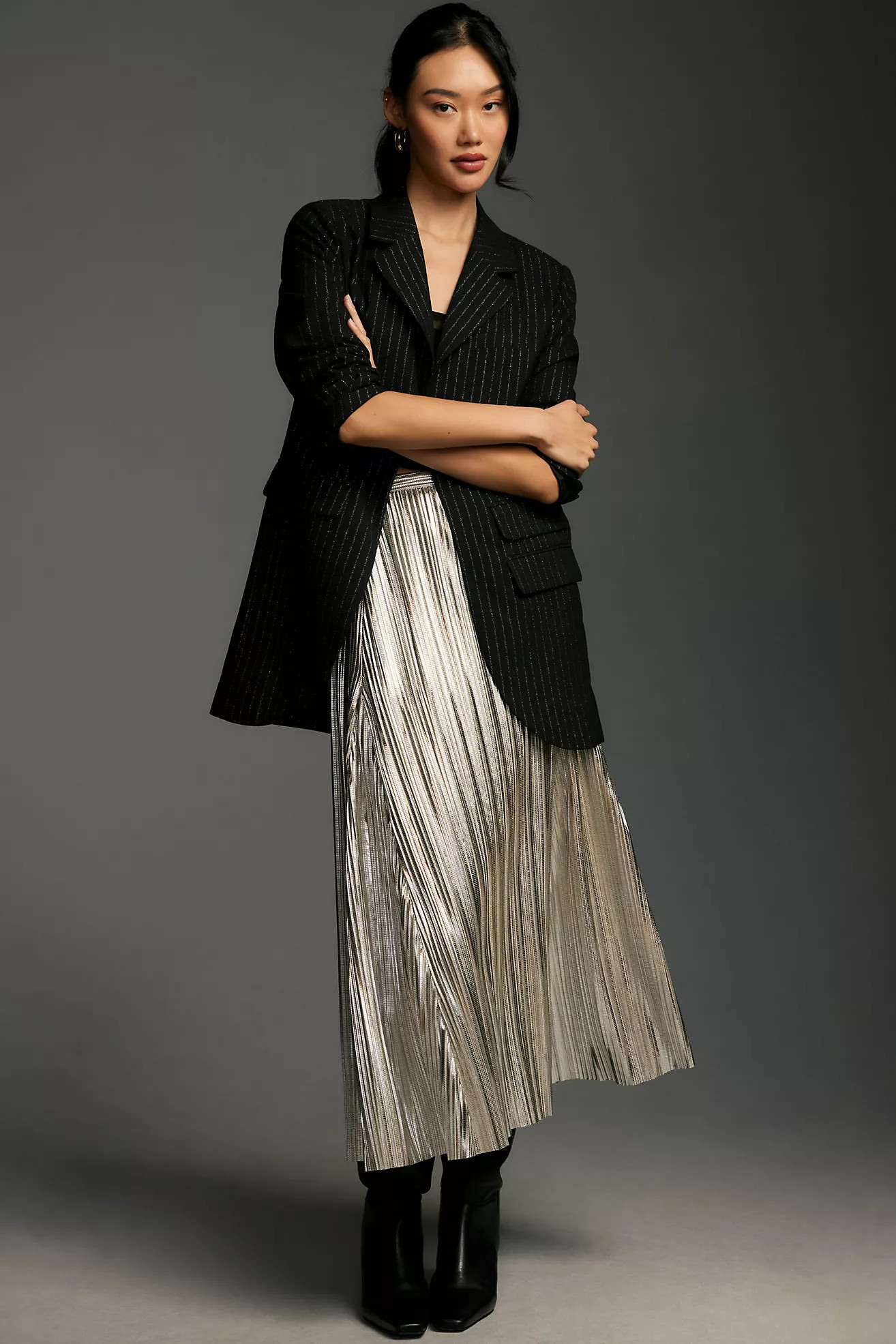 Maeve Tiered Sparkle Longline Blazer | Anthropologie (US)