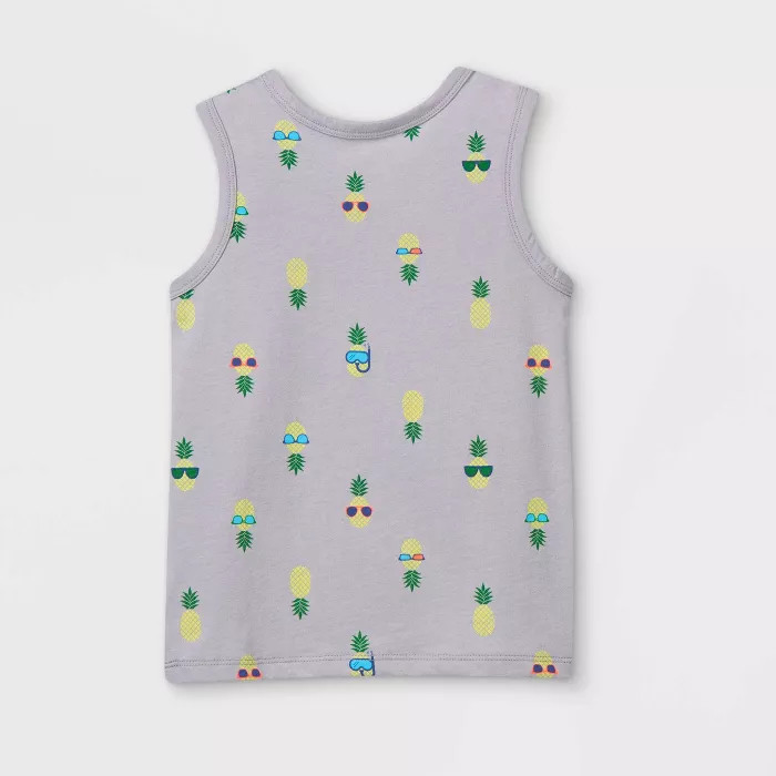 Toddler Boys' Pineapple Print Knit Tank Top - Cat & Jack™ Light Gray | Target
