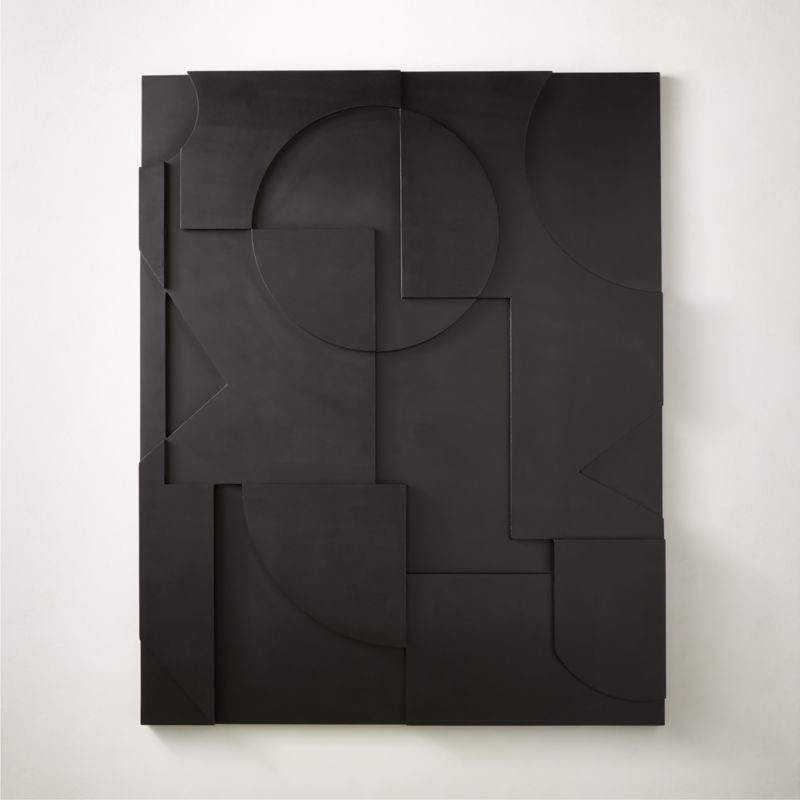 Racco II Black Geometric 3-D Modern Wall Art 40''x50'' + Reviews | CB2 | CB2