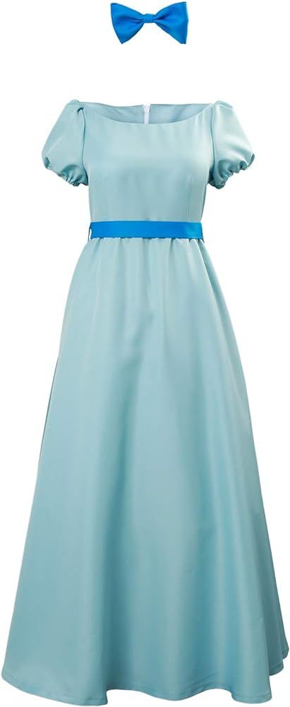 Wendy Cosplay Dress Costume Halloween Princess Fancy Maxi Blue Dress for Women | Amazon (US)