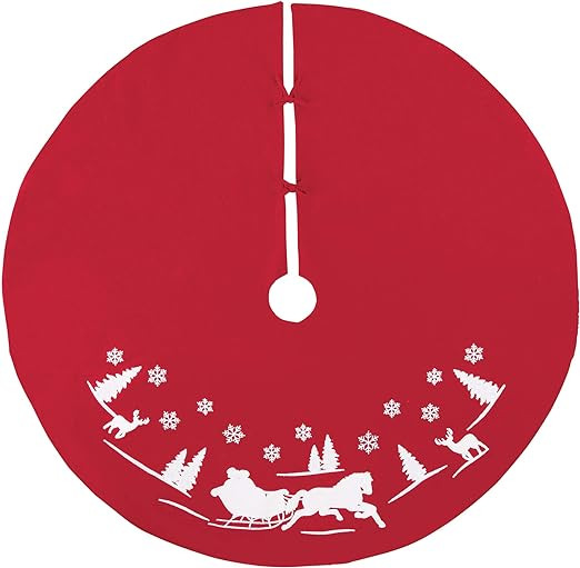 C&F Home Sleigh Ride Tree Skirt Tree Skirt Red | Amazon (US)