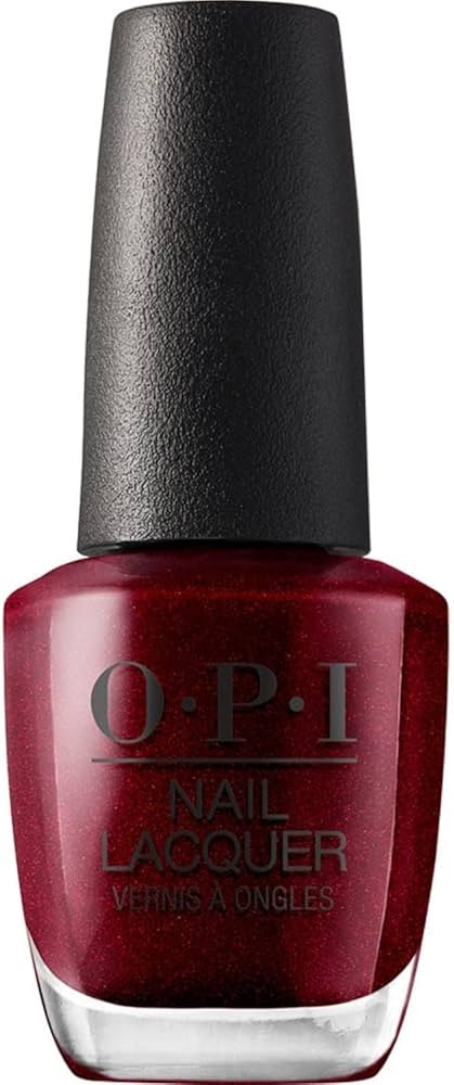 OPI Nail Lacquer Nail Polish | Opaque Bright Red Shimmer Chip Resistant Nail Polish | Fast Drying... | Amazon (US)