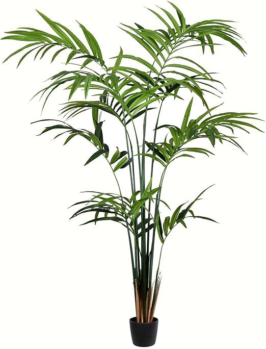 Vickerman Everyday 8' Tall Artificial Potted Kentia Palm Tree - Lifelike Home or Office Decor - P... | Amazon (US)