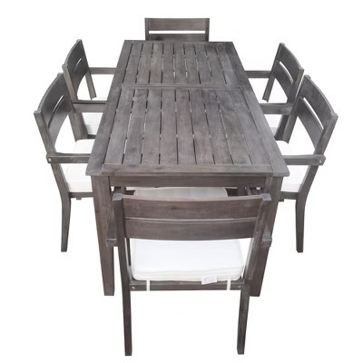 TiramisuBest Gray Acacia Wood Outdoor Dining Table And Chairs Suitable For Patio, Balcony Or Backyard | Target
