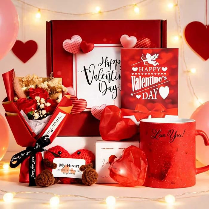 Valentine's Day Gifts for Wife Girlfriend Lover Her Women, Love You Romantic Red Gifts Set, Weddi... | Amazon (US)