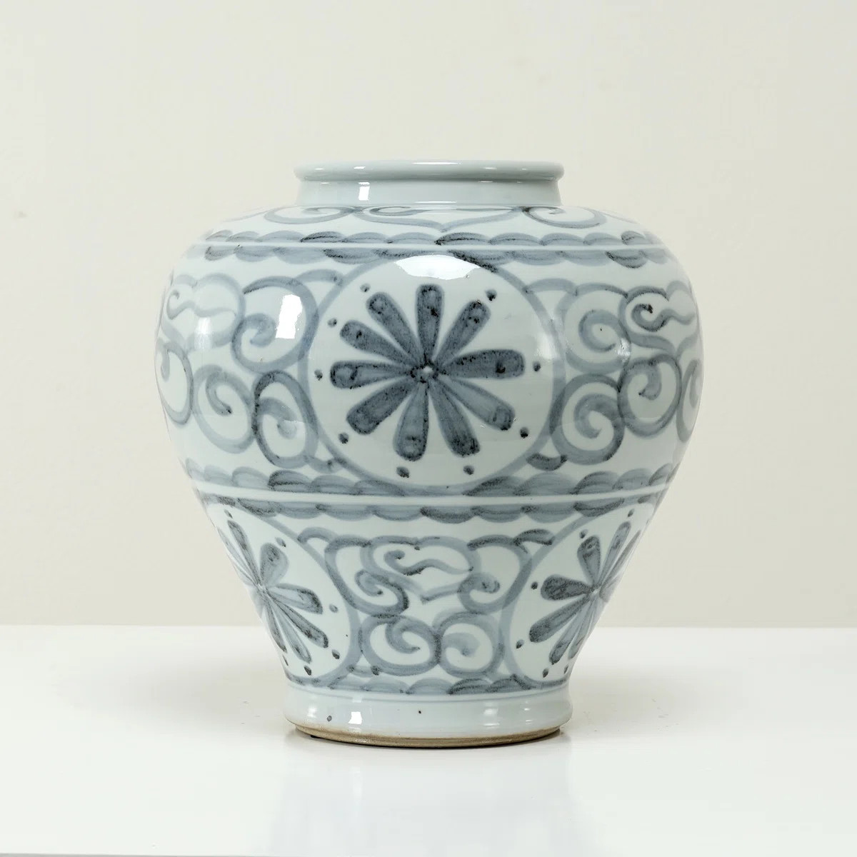 Approx. 14.6 Inches Subtle Blue and White Vase (7" Opening) | Wayfair North America