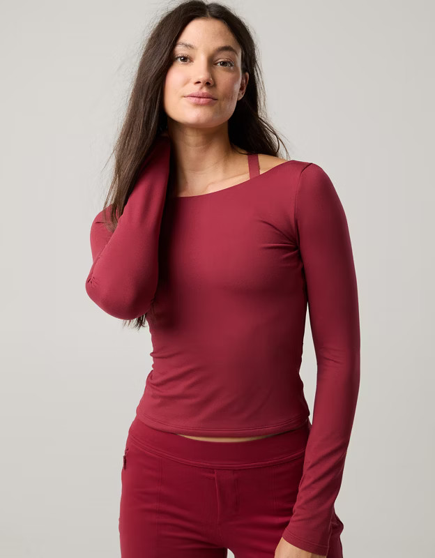 OFFLINE By Aerie The Hugger Long Sleeve Open Back T-Shirt | Aerie