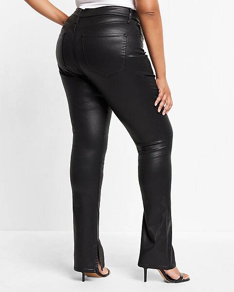 Mid Rise Black Coated Skyscraper Jeans | Express