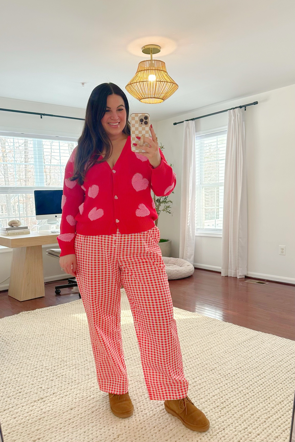 The cutest heart cardigan from target that’s perfect for Valentine’s Day! 

Cardigan - xl (fits oversized, size down if you want a more fitted look) 
Pants - xl 
Boots - 10 

Valentine’s Day, Valentine’s Day outfit, Valentine’s Day fashion, midsize, midsize outfit, Target, Target fashion, Target outfit, Target Valentine’s Day 

#LTKFindsUnder50 #LTKSeasonal #LTKMidsize