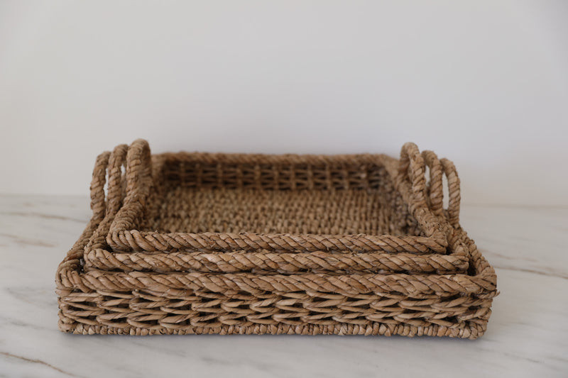 Woven Rattan Square Trays | Jansen Home