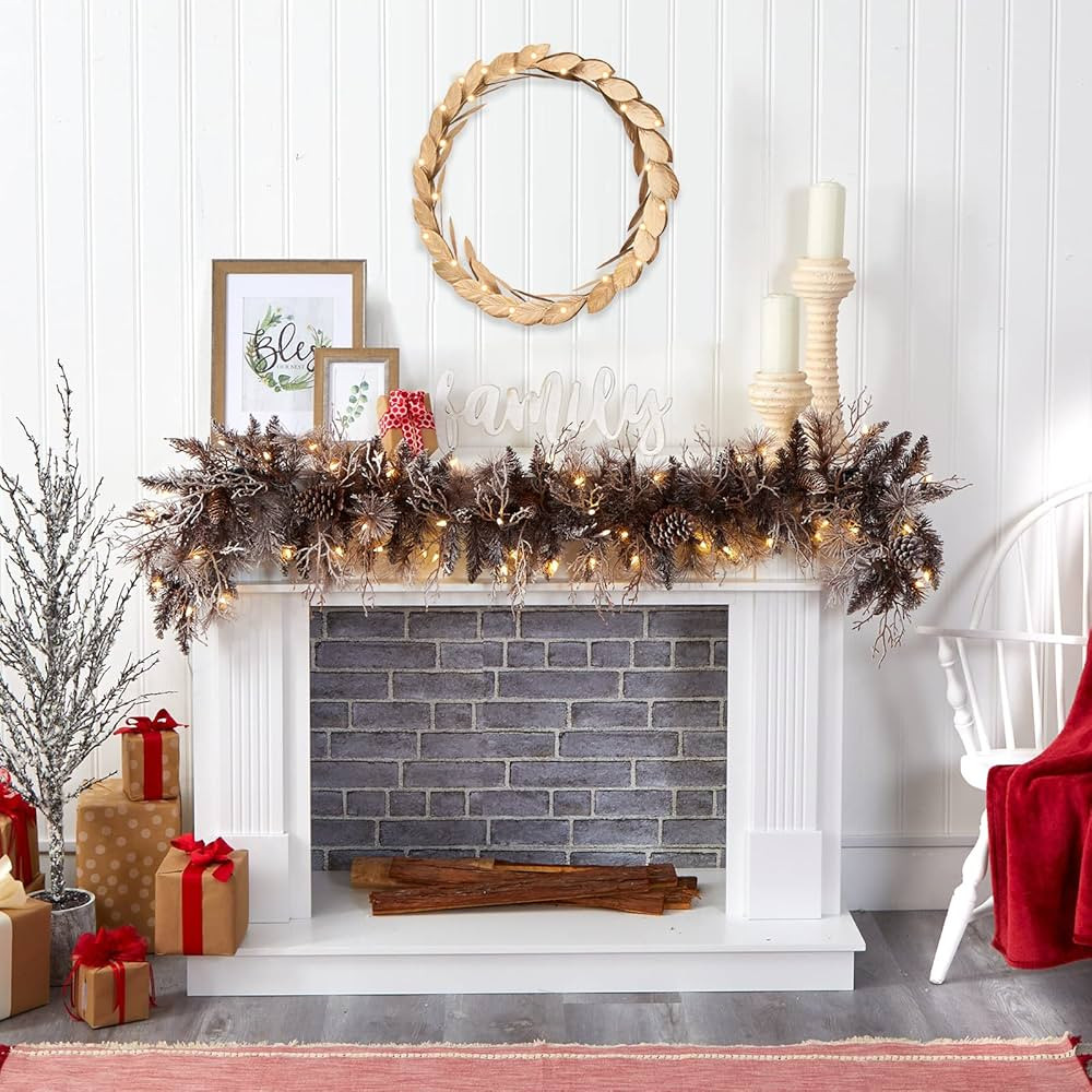 Gold Leaves Metal Wreath Wall Decor for Front Door,13 inch Door Wreath for Christmas,Window,Weddi... | Amazon (US)