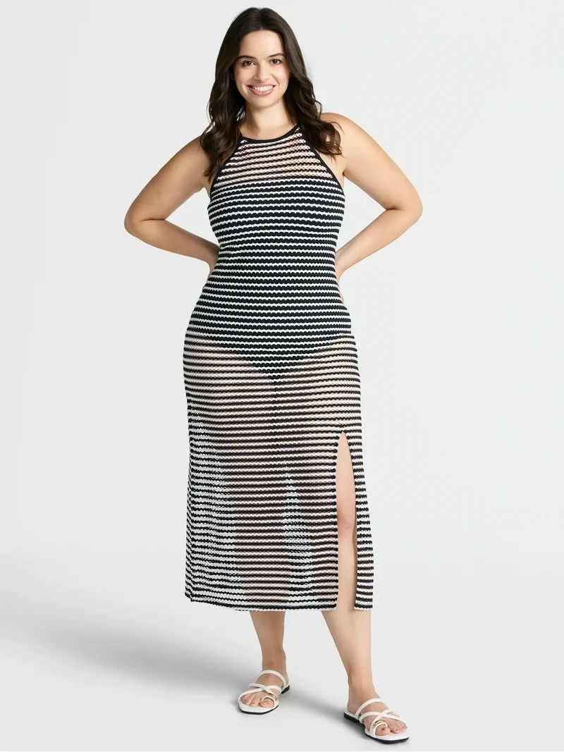 Time and Tru Women's and Women's Plus Halter Swim Coverup Dress. Sizes XS-3X | Walmart (US)