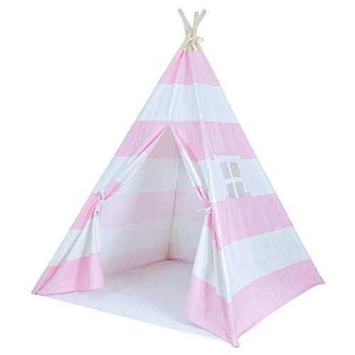 Kids Teepee Tent for Girls, No Toxic Chemicals Added, Carrying Case, Pink Play Tents Indoor for Kids | Amazon (US)