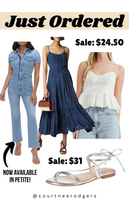 Just Ordered ✨ My favorite jumpsuit is now available in petite (I’m a size 2/4 and wear the size medium)—ordered the tank in a small! Ordered the dress in an XS 

Summer fashion, summer outfits, basics, casual outfits 

#LTKSaleAlert #LTKStyleTip #LTKFindsUnder100