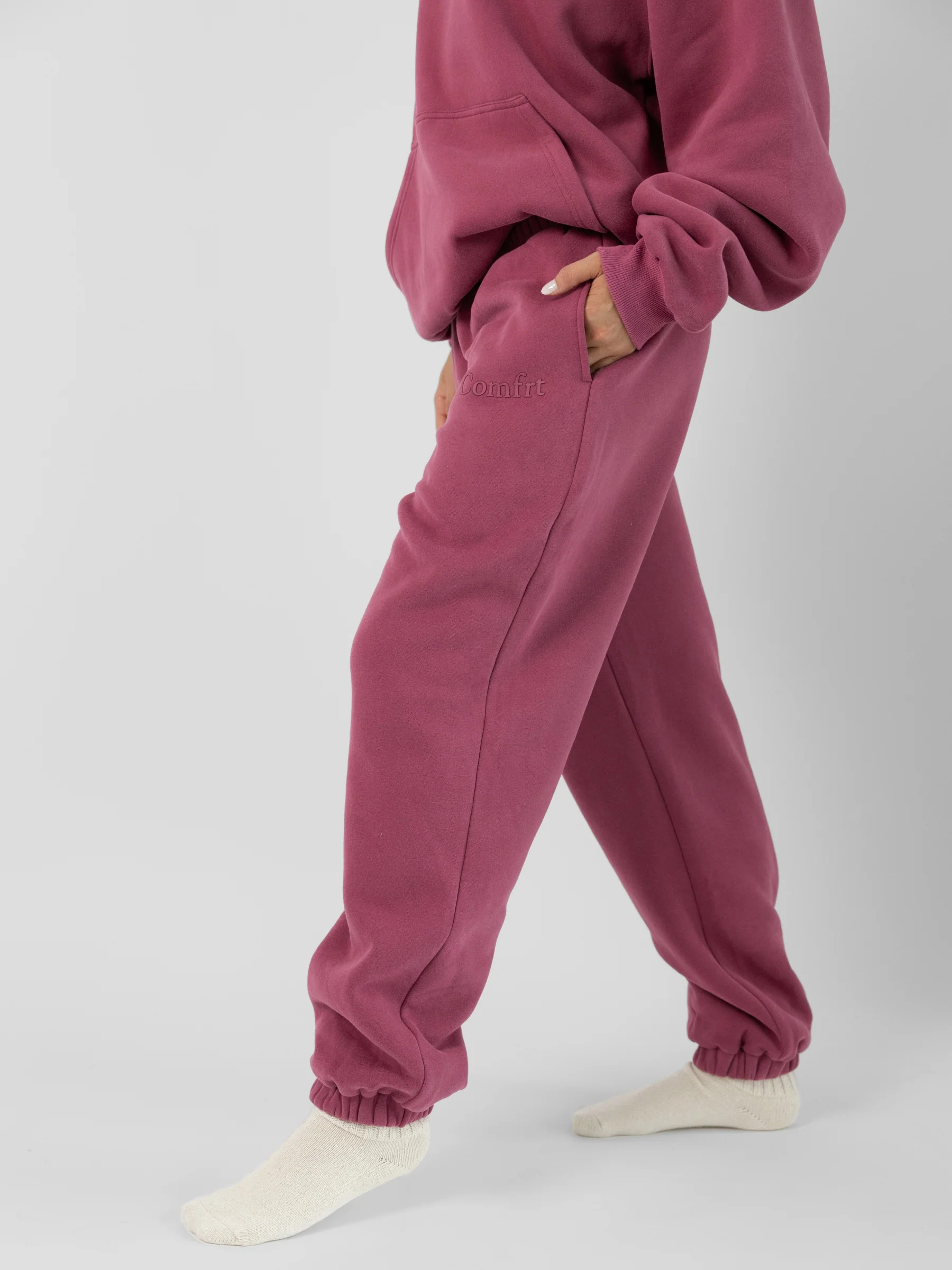 Comfrt Minimalist Sweatpants | Berry | Deep Magenta | Oversized | XL | Comfrt