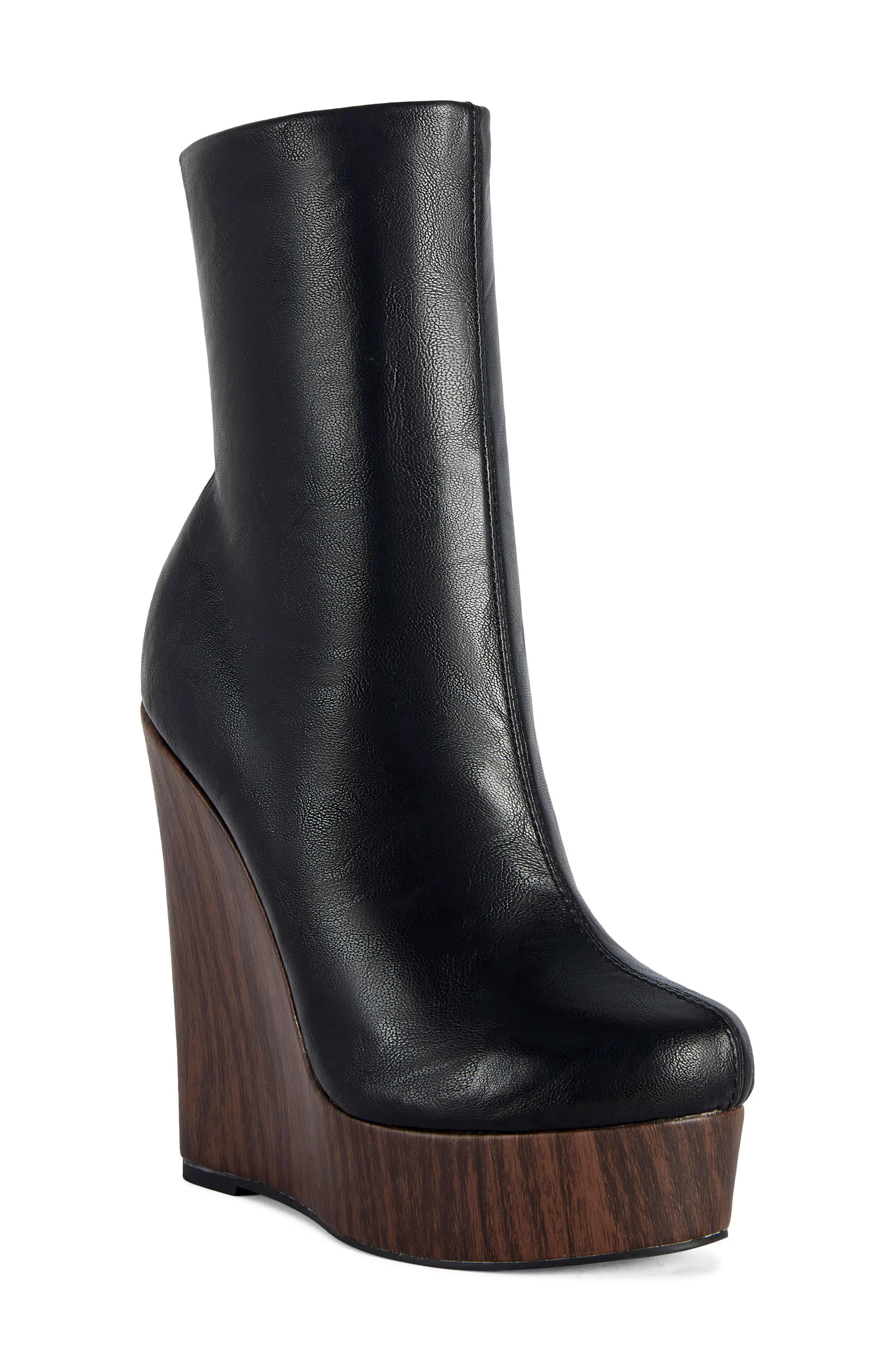 AZALEA WANG Road Faux Leather Platform Wedge Bootie (Women) | Nordstrom | Nordstrom
