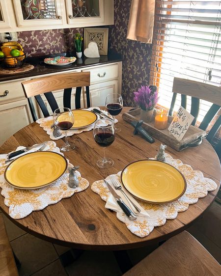 Easter table setting - spring table setting - yellow dinnerware - Easter decor - Easter home decor - spring decor - spring home decor - Amazon home - Amazon finds 

#LTKhome #LTKunder50 #LTKSeasonal