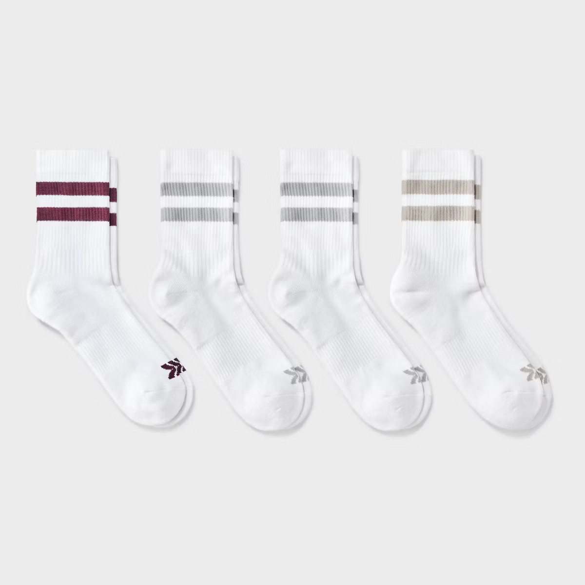 Women's Cushioned Varsity 4pk Short Crew Socks - All In Motion™ White/Tan 4-10: Arch Support, K... | Target