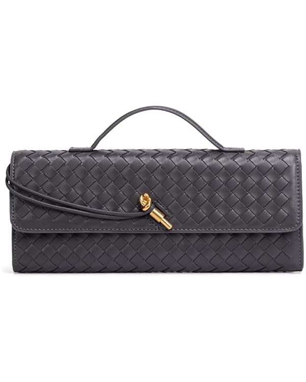 Covelin Women's Handmade Woven Evening Bag Leather Shoulder Clutch Handbag Fashion Crossbody Purs... | Amazon (US)