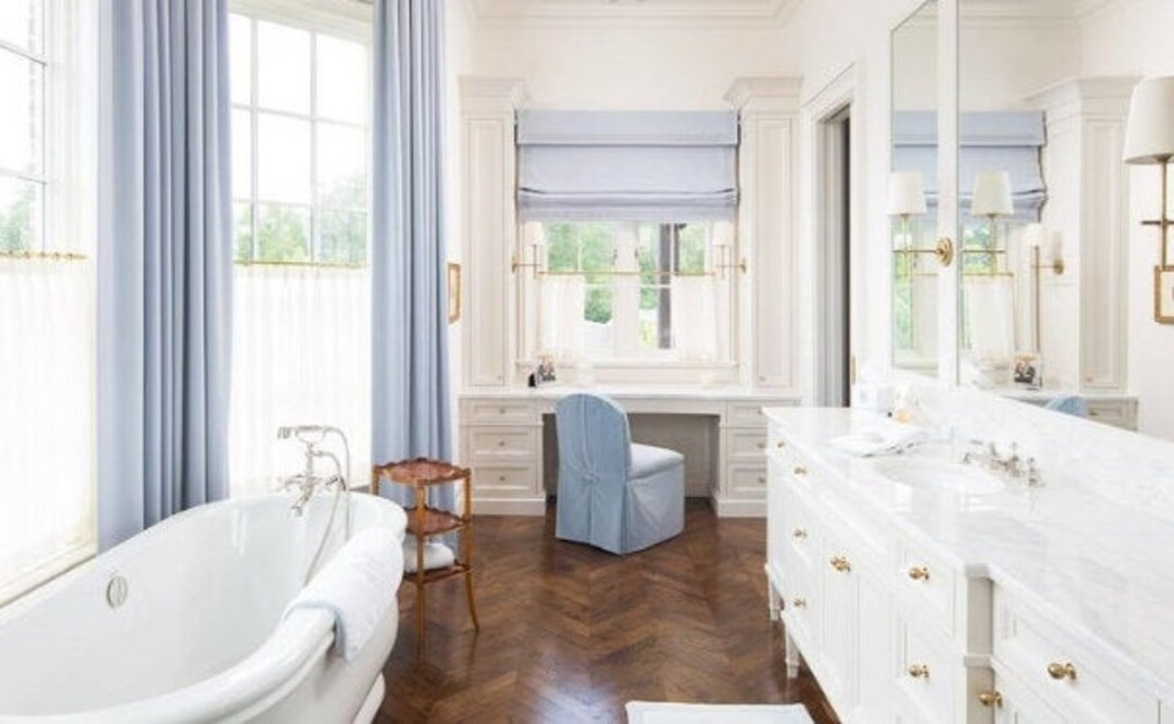 Heavy linen drapes, soft blue, baby blue  rod pocket linen curtains, linen drapes, | Etsy (US)