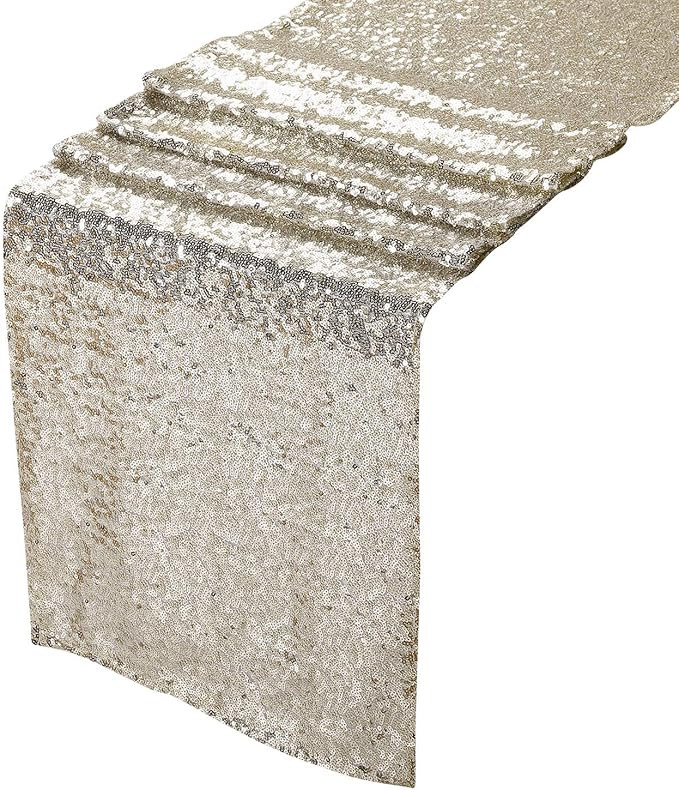 12x108 Inch Peomeise Sequin Table Runner for Party Event Decorations | Amazon (US)