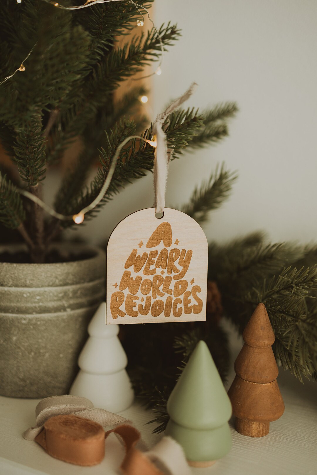A Weary World Rejoices | Handmade Christmas Ornament | Christian Ornament | Laser Engraved Orname... | Etsy (US)