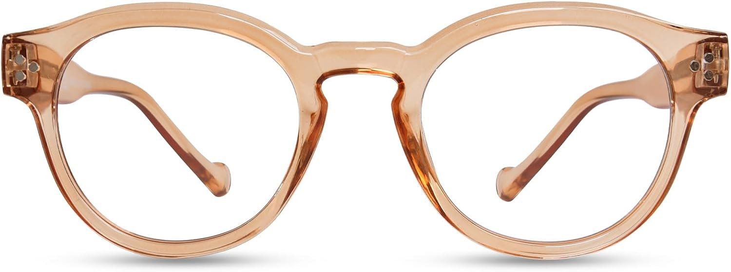 Round Reading Glasses Women Men Large Frame Readers Spring Hinges | Amazon (US)