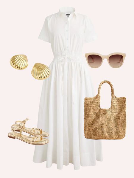 Spring outfit 

White midi dress, gold sandals, straw bag, shell earrings

#LTKfindsunder100 #LTKfindsunder50 #LTKsalealert