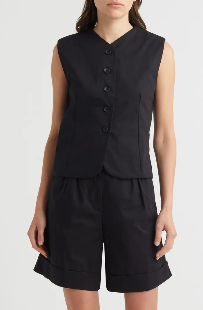 Faithfull the Brand Delfina Cotton Twill Vest | Nordstrom | Nordstrom