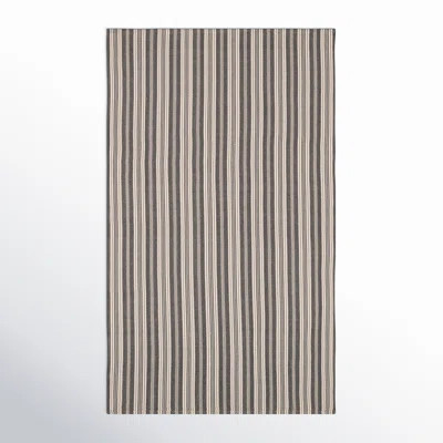 Rish Ticking Stripe Grey/Ivory Handwoven Indoor/Outdoor Rug | Wayfair North America