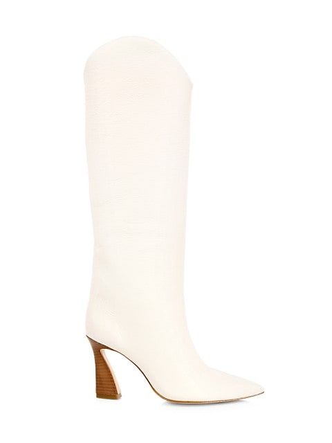 Maryana Stack Flare Leather Boots | Saks Fifth Avenue