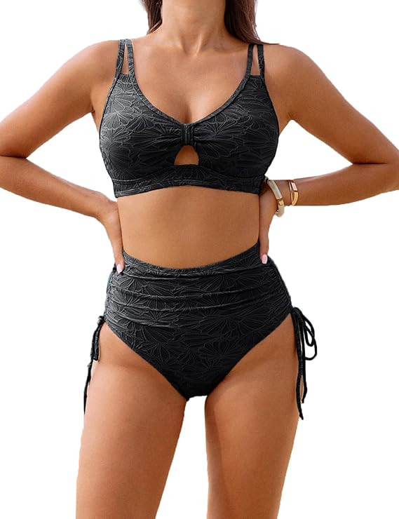 Hanna Nikole High Waisted Bikini Sets for Women, Tummy Control Swimsuits, Jacquard Modes Bathing ... | Amazon (US)