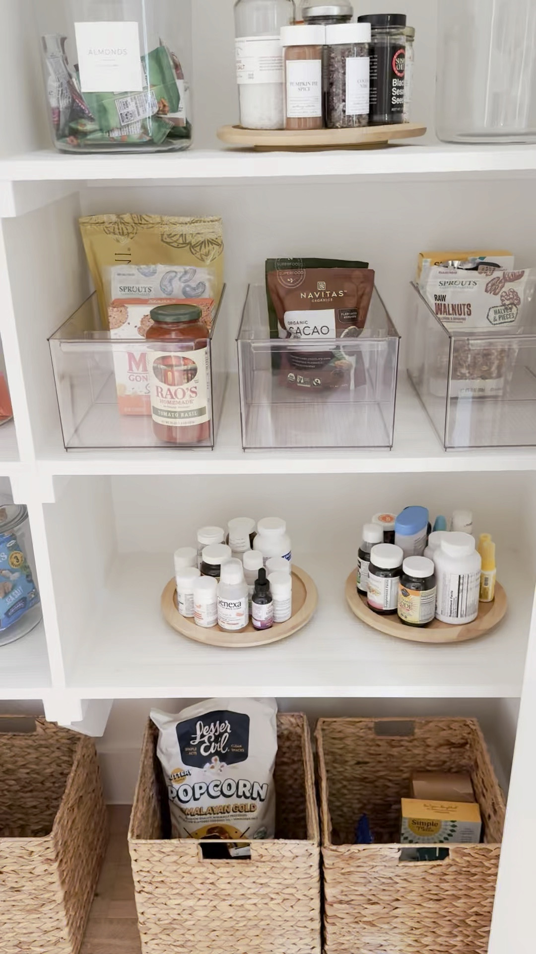 Pantry organization 

Pantry bins, rattan bins, wood lazy Susan,  home organization, shelf organization, 

#LTKStyleTip #LTKHome
