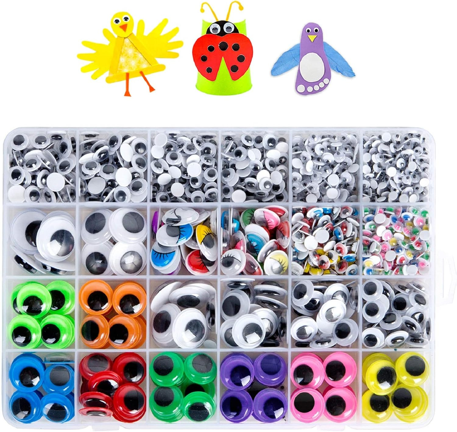 1680pcs Googly Eyes Self Adhesive, Assorted Colors & Sizes for Crafts | Amazon (US)